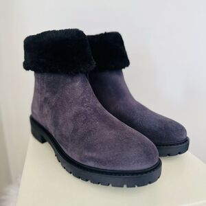 Cougar Kendal Faux Fur Waterproof  Leather Snow Bootie Grey Black Size 8 NWT